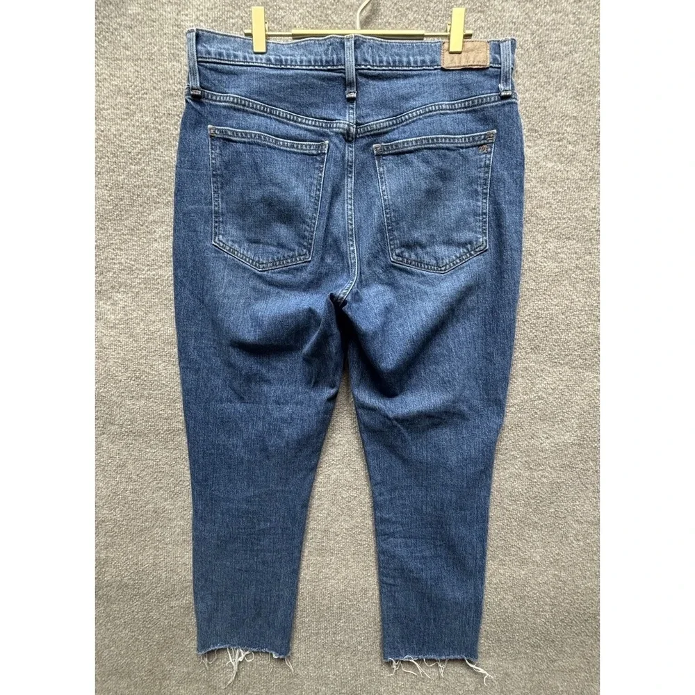 Madewell The Perfect Vintage Jeans Size 31 High‎ Rise HR HW Raw Hem Blue Denim